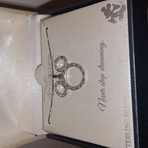 Disney Sterling Silver Necklace with Mickey  Pendant